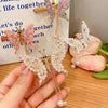 cute fashion sweet butterfly alloy metal artificial pearls hair clip