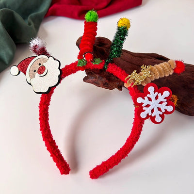 Christmas IG Style Cute Women's Christmas Tree Santa Claus Plush Hair Band