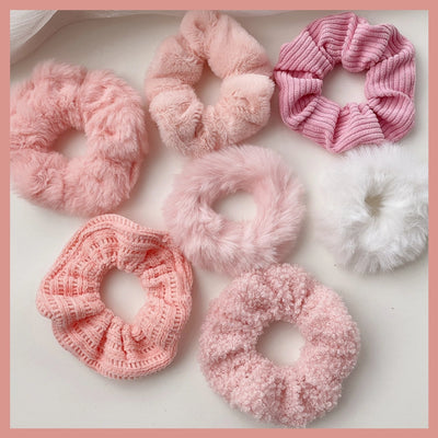 Milk Curry color Plush Hair ring  rubber band women's hair rope Korea high ponytail Net red autumn and winter New head rope