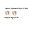 1 Pair Sweet Simple Style Heart Shape Inlay 304 Stainless Steel Diamond 14K Gold Plated Ear Studs