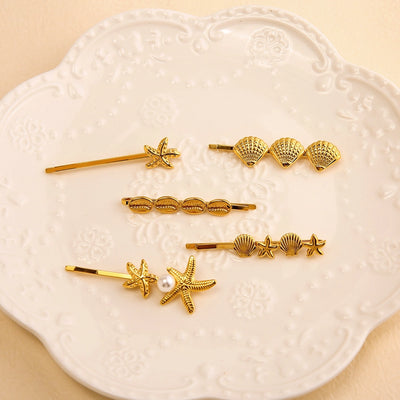 Women's Simple Style Classic Style Scallop Starfish 304 Stainless Steel Plating Hair Clip