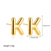 1 Pair Classic Style Letter 304 Stainless Steel Ear Studs