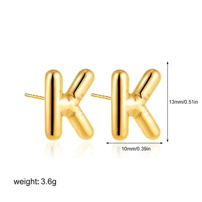 1 Pair Classic Style Letter 304 Stainless Steel Ear Studs