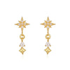 1 Pair Hip-Hop French Style Cool Style Devil's Eye Star Irregular Copper Zircon 24K Gold Plated Hoop Earrings Drop Earrings Ear Cuffs