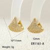 1 Pair IG Style Commute U Shape Triangle Lock Inlay Copper Zircon 18K Gold Plated Earrings