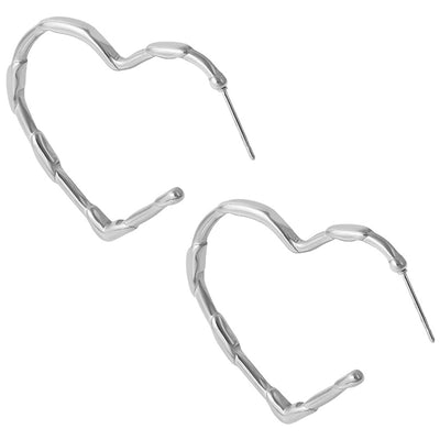 1 Pair Simple Style Classic Style Heart Shape Plating 304 Stainless Steel Ear Studs