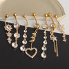 1 Piece 1 Set Belly Rings Simple Style Shiny Heart Shape 304 Stainless Steel Belly Rings