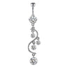 1 Piece 1 Set Belly Rings Simple Style Shiny Heart Shape 304 Stainless Steel Belly Rings