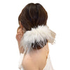 Oversized feather large intestine hair band female hair tie furry hair rope plush autumn and winter high sense headdress ponytail hair rope