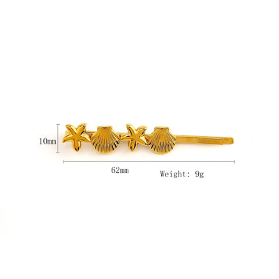 Women's Simple Style Classic Style Scallop Starfish 304 Stainless Steel Plating Hair Clip