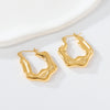 1 Pair Elegant Solid Color 316 Stainless Steel  18K Gold Plated Hoop Earrings