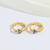 1 Pair Elegant Simple Style Commute Devil's Eye Heart Shape Enamel Copper Zircon 14K Gold Plated Earrings