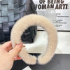 women's elegant solid color plush hair band