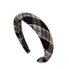 Autumn and Winter Internet Celebrity Qing Mei Cute Preppy Style Plaid High Skull Top Headband Retro Coffee Color Series Outdoor All-Matching Headdress