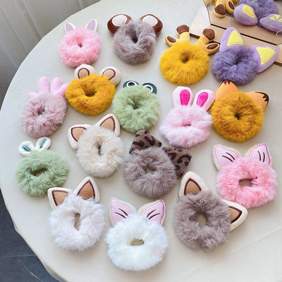 fashion cartoon plush handmade hair tie 1 piece