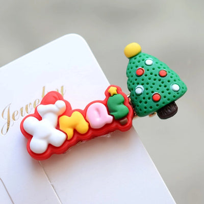 Christmas Fashion Girl'S Christmas Tree Arylic Hair Clip