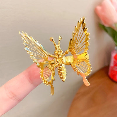 cute fashion sweet butterfly alloy metal artificial pearls hair clip