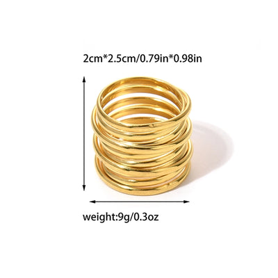 Jewelry Retro Simple Style Commute Geometric 304 Stainless Steel 14K Gold Plated Rings