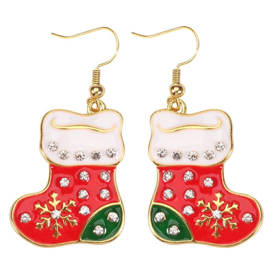 Christmas earrings money bag gift box hat shoes gloves scarf party earrings