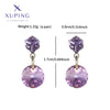 1 Pair Elegant XUPING Geometric Round Plating Inlay Copper Artificial Gemstones Artificial Crystal 18K Gold Plated Drop Earrings