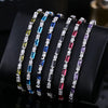 1 Copper Bracelet Korean Fashion Ornament  Inlaid Zircon Bracelet White Gold Plated Crystal Women's Bracelet Multi-Color Optional Suitable for Women's Daily Or Date Wear