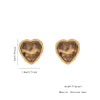 1 Pair Simple Style Commute Heart Shape Inlay 304 Stainless Steel Gem 18K Gold Plated Ear Studs