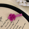 French Style Solid Color Flower Barrettes Acetate Texture Side Shredded Hair Bangs Clip Duckbill Clip 2024 New Hair Accessories Headdress