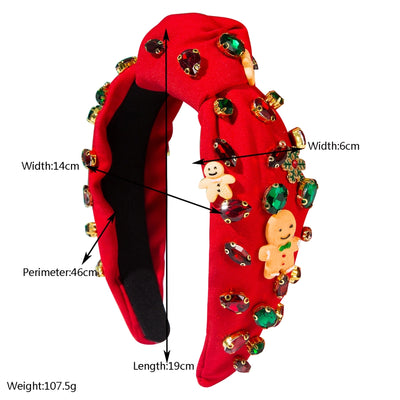 Christmas Simple Style Classic Style Women's Gingerbread Alloy Glass Inlay Hair Band