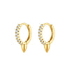 1 Pair Elegant Simple Style Geometric Copper Zircon 24K Gold Plated Hoop Earrings