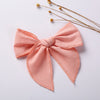 children's headdress solid color cotton linen bow girl hairpin