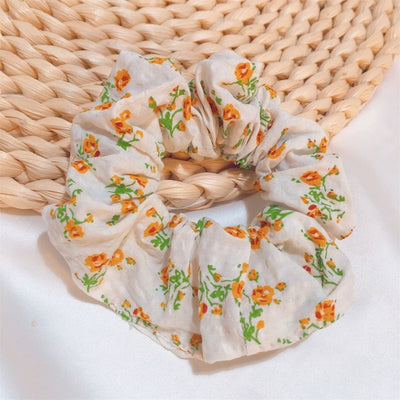 hair ring rural style small floral hair ring french retro lattice head rope rubber band  headdress