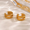 1 Pair Simple Style Lines Polishing Plating 316 Stainless Steel  18K Gold Plated Ear Cuffs