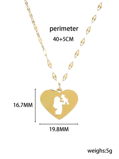 Jewelry Simple Style Classic Style Human Heart Shape 304 Stainless Steel 18K Gold Plated Hollow Out Stainless Steel Necklaces