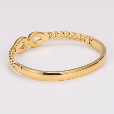 Simple Style Commute Geometric 304 Stainless Steel 18K Gold Plated Bangle In Bulk