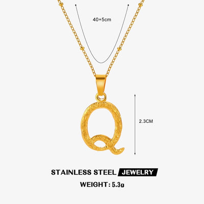 Jewelry Simple Style Cool Style letter 304 Stainless Steel 18K Gold Plated Plating Pendant Necklace