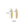 1 Pair Elegant Simple Style Grain Copper Zircon 24K Gold Plated Hoop Earrings