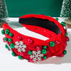 Christmas Elegant Women's Snowflake Alloy Pearl Inlay Rhinestones Hair Band