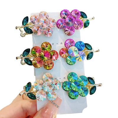 classic style flower rhinestone hair clip