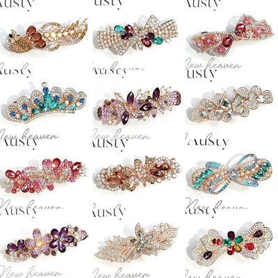 Rhinestone hairpin combination hot sale metal spring clip hair accessories ponytail clip hairpin antique headdress stall jewelry