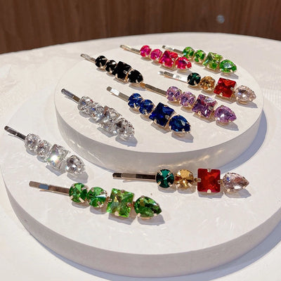 classic style solid color rhinestone diamond hair clip