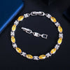 1 Copper Bracelet Fashion Colored Gems Inlaid Copper-Plated Gold Zircon Bracelet Citrine Gem Hand Jewelry  Multi-Color Optional Suitable for Women's Daily Or Date Wear