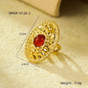 Jewelry Retro French Style Oval 304 Stainless Steel Natural Stone Plating Inlay Open Rings