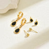 1 Set Simple Style Classic Style Water Droplets Inlay 201 Stainless Steel Shell Drop Earrings Earrings