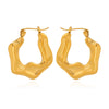 1 Pair Elegant Solid Color 316 Stainless Steel  18K Gold Plated Hoop Earrings