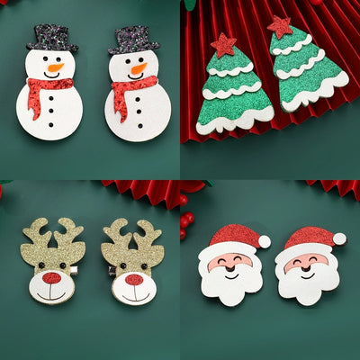 Christmas Cute Sweet Women's Christmas Tree Santa Claus Snowman Alloy Plastic Hair Clip