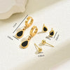 1 Set Simple Style Classic Style Water Droplets Inlay 201 Stainless Steel Shell Drop Earrings Earrings