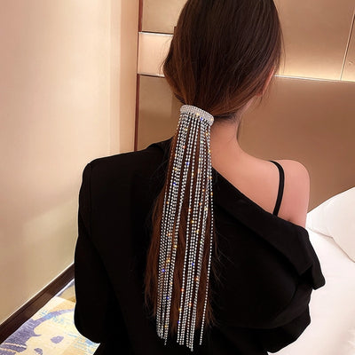 exaggerated bright flash diamond tassel headdress korean full diamond hair accessories