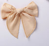 children's headdress solid color cotton linen bow girl hairpin