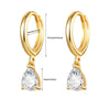 1 Pair Elegant Simple Style Geometric Copper Zircon 24K Gold Plated Drop Earrings Ear Cuffs