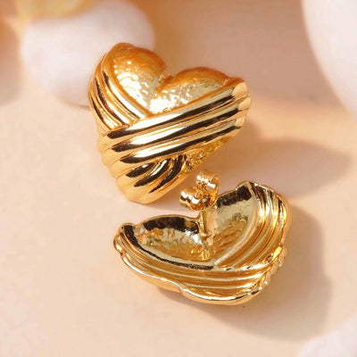 1 Set Novelty Classic Style Streetwear Geometric Heart Shape Bow Knot Inlay 304 Stainless Steel Pearl Imitation Gold  Ear Studs